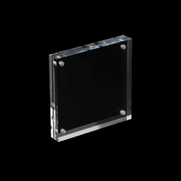 Transparenter quadratischer Fotorahmen, leerer Acryl-Blockrahmen, 100 x 100 mm, 135 x 135 mm, 150 x 150 mm, 16 mm dicker Acryl-Bildhalter