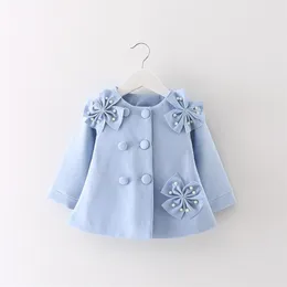 Autumn Kids Jacket Bow Baby Coat for Girl Cute Toddler Child Clothes Spring Children Windbreaker Fall Ytterkläder Kläder LJ201128