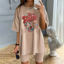 Leopard Girl Gang Graphic Tee Casual Funny Hipster Khaki Cool Grunge Street Style Feminist Women T-shirt krótkie rękawy 220511