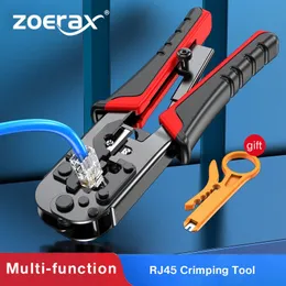 ZoeRax RJ45 Crimping Tool Network Cutting Tools 8P Crimper Cutter Stripper Plier for Modular RJ12 RJ11 Crimp 220428