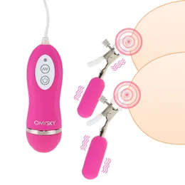 Clipe de mamilo vibradores com controle remoto 10 modo vibrao masagem mama clitris buceta clip thatulador brinquedos sexyuais para mu