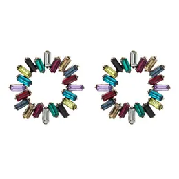 Hoop Huggie Online Shop Leverancier Crystal Rainbow Acryl Earring Dames Zon Brazilië Hars Baguette Cool Cirkel Oorbellen Sieraden voor meisjes