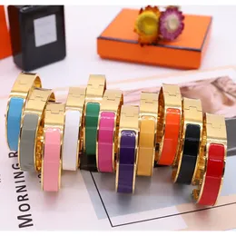 Esmalte arco iris brazalete de brazalete de la mujer pulsera de moda para hombre joyería joyas 11 color opcional