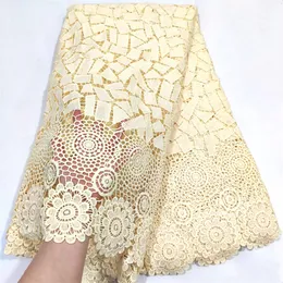 2022 New Guipure African Lace Fabric High Quality Embroidery French Silk Milk Tulle Laces Fabrics For Nigerian Party Dress
