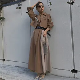 Autumn Black Khaki Long Trench Coat Women Korean Japan Fashion Office Lady Streetwear Coat Female Outwear Jacket Ny T200828