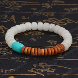 White Bodhi Seed Coconut Shell Bracelet Tibetan Buddhism Natural Stone Beads Bracelet Prayer & Yoga Meditation Jewelry