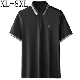 Hommes Polos 6XL D'été Top Qualité Mode Chemise Hommes À Manches Courtes Broderie Teeshirt Homme Lâche Casual Hommes ShirtsMen's Men'sMen's