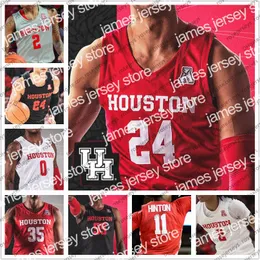 NCAA Jersey Cougars de Houston Sur Mesure 2021 Basketball 24 Quentin Grimes 0 Marcus Sasser 2 Caleb Mills 12 Tramon Mark NCAA 남자 Jeunes Jerseys S-4XL