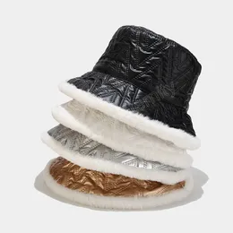 Chapéu de couro de couro de inverno Faux Fur Fisherman Hat, chapéus de sol ao ar livre para homens, moda Moda Vintage Panamá chapéu