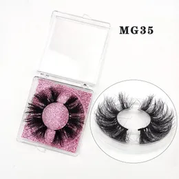 Mehrschichtige 27-mm-Wimpern, flauschige Wimpern, Fabrik, Großhandel, Ein-Paar-Paket, 3D-Nerzhaar, falsche Wimpern, lange, natürliche Locken