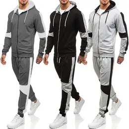 Brand Man Tracksuit Men set Sportswear dragkedja hoodiespants manliga casual tröjor rockar sportdräkter herrkläder 201210