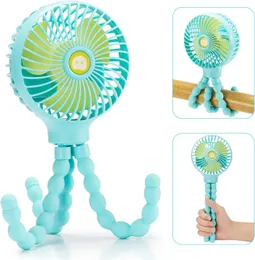 Home Mini Handheld Osobisty przenośny wentylator wentylator fan fan samochodowy wentylator USB lub bateria 4000 mAh zasilana elastycznym statywem zaciśniętym do ucznia