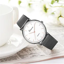 Zegarek moda mężczyźni kobiety unisex różowe złoto tarcza prosta kwarc zegar Zegarek Damski Orologio Uomo