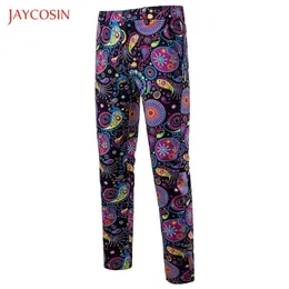 Joycosin Winter Men's Pants عارضة أزياء Night Club Men Pants Smash Print Straight Dressal Dress Bants Street Wear 201203