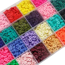 DIY Soft Pottery Spacers Pony Flat Beads Plastic Beads for Bracelet Making Multi-Colored Beads for Hair Braiding DIY Crafts Key Chains and O