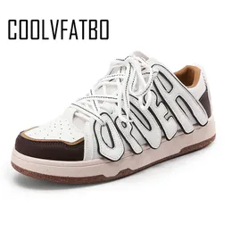 Sapatos coolvfatbo homens esportes confortáveis ​​tênis respiráveis ​​mulheres casuais letra de primeira letra vulcanize 220812
