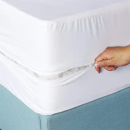 Zipper Waterproof Mattress Protector Cover with Cot Baby Bed fitted Sheet All Round protection Single Double 220514