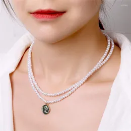 Colares de pingentes de imitação multicamada imitação de pérola colar para mulheres elegantes pérolas brancas clavícula moeda de jóias de jóias de jóias godl2