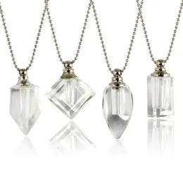 Pendant Necklaces 2PCS Clear Crystal Vials Urn Jewelry Cremation Necklace For Ashes