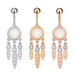 Anelli con ombelico penzolante Donna Ragazze Colore oro Cristallo CZ Piercing ventre Nombril Gioielli in acciaio