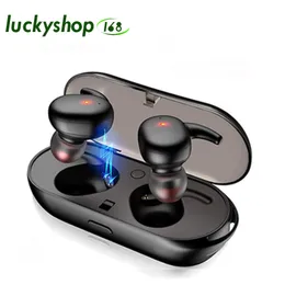 Y30 telefon komórkowy słuchawki bezprzewodowy zestaw słuchawkowy Sport przycisk Mini Bluetooth Earbuds 5.0 Touch Hanowek z mikrofonem