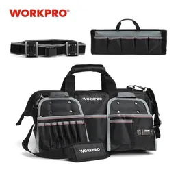 WORKPRO 18" Tool Bags Belt Pouch 1680D Closetop Wide Storage Bag Waterproof Large Capacity Y200324