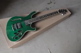 Green Tiger Pattern F Hole Six String Electric Guitar Il nostro negozio può personalizzare varie chitarre