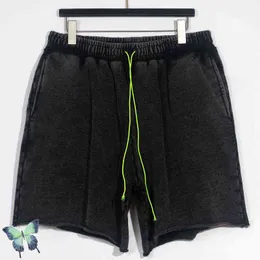 Herren-Shorts von Askyurself, Kordelzug-Shorts, verwaschenes Distressed-Green-String, ASK Do Old Vintage Short Pants T220825