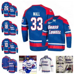 Maglia giovanile NCAA UMass Lowell River Hawks Tyler Wall Chase Blackmun Matthew Brown Andre LeeKenny Hausinger Ryan Lohin Josh Holmstrom Hockey