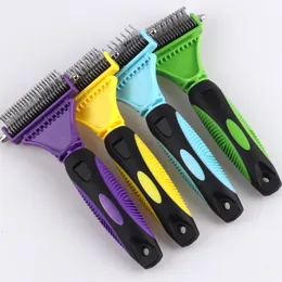 Dog Grooming Dematting Comb Double Sided Professional Rake & Knotted Undercoat Hair Cat Dogs Hair Removel Tools