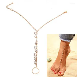 Cavigliere Fashion Wedding Barefoot Sexy Sandali di cristallo Beach Foot Jewelry Leg Chain Female Boho Cavigliera per le donne Marc22