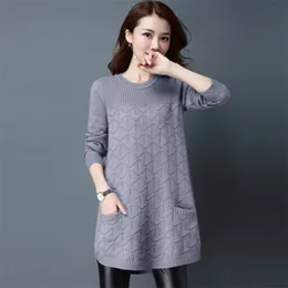 Korean Women's Autumn Long Longsleeved Sweater Tops Female winter Loose Bottoming Shirt Oneck Pullover Sweaters Lady 220815