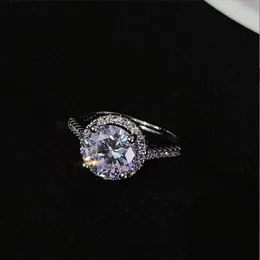 Moda diamentowa inkrustowana obrączka ślubna para zaręczynowy luksusowy diament biżuteria mężczyźni i kobiety otwarte pierścionki proponują dawać prezenty sobie nawzajem bez blaknięcia koloru pudełka