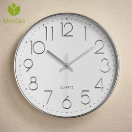 Винтажные круглые настенные часы Современные пластиковые кварцевые часы Horloge для дома, спальни, гостиной, кухни, часы Y200110