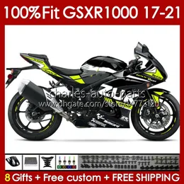 Suzuki GSX-R1000 GSXR 1000 CC K17 2017-2021 146NO.138 바디 GSXR-1000 GSXR1000 17 18 19 20 21 1000CC 2017 2018 2019 2020 2021 OEM 페어링 광택 색상