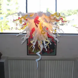 Lampe im amerikanischen Stil, geblasenes Glas, Pendelleuchte, kreative Kunstdekoration, LED-Kronleuchter für Esszimmer, Schlafzimmer, Lampe, rot, bernsteinfarben, weiß, Farbe 60 cm x 70 cm