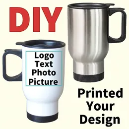 DIY Custom Print Picture изображение PO Текст из нержавеющей стали кружка Car Thermos Water Butt