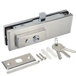 Commercial Durable Stainless Steel 10 mm -12 mm Anti-Theft Security Glass Door Lock Frameless Push Sliding Gate Lock With 3 Keys 201013