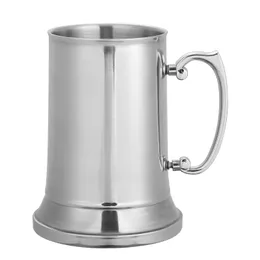 16oz Stainless Steel Tankard Double Wall Beer Mug Cocktail Breakfast Tea Milk Mugs With Handgrip Coffee Cup Bar Tools Drinkware