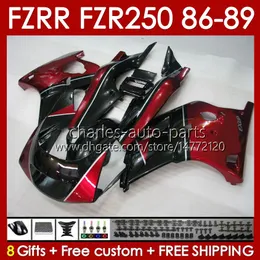 Кузов для Yamaha FZR250R FZRR FZR 250R 250RR WINE RED FZR 250 86-89 BODY FZR-250 142NO.10 FZR-250R FZR250 R RR 86 87 88 89 FZR250RR 1986 1988 1989