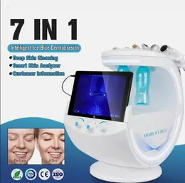 New arrival ice blue Hydra oxygen jet facial dermabrasion skin face analysis tightening and lifting Ultrasonic RF Aqua Scrubber Anti-wrinkle cleaning Equipment