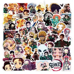 Waterproof 10/50/100 ps demon slayer kimetsu no yaiba anime adesivos para computador porttil almofada telefone caso guitarra carro crianas Car sticker