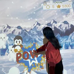 Interaktive Wall Floor Games Whiteboard Smart Board Finger Touch für alle Projektoren 7 Effekte, um Kunden in Einkaufszentren Kinder Krankenhäuser Restaurants anzulocken