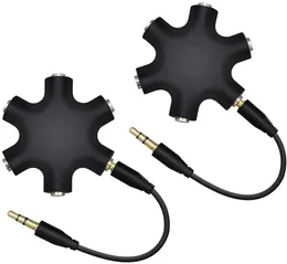 3,5 mm hörlurar hörlurar stereo ljud splitter 1 hane till 1 2 3 4 5 kvinnliga portar kabel sladd jack headset adapter