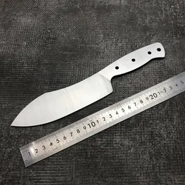 Cuchilla Cuchillo Accesorios en blanco Piezas de herramientas de caza al aire libre Acero 440C CNC molienda de agua sin filo Estilo berenjena hecho a mano Material de cuchillos rectos