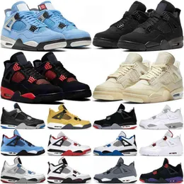 4 4s أحذية كرة السلة للرجال والنساء أحذية رياضية للأولاد Red Thunder Sail Black Cat White Oreo Pure Money Infrared Zen Master Metallic Purple Cool Grey Cactus Running Shoes