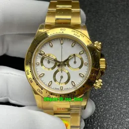 N Factory V4 Luxury Watches 116508 40mm 904L Cal.4130 Automatic Chronograph Womens Mens Watch White Dial 18K Gold Bracelet Lydies Listwatches