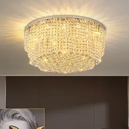 American K9 Luzes de Cristal Luzes LED LED MODERNOS Lâmpadas de teto brilhante Interior Europeu Luxuoso Luminária Montada na superfície Casa Iluminação interna Dia100cm