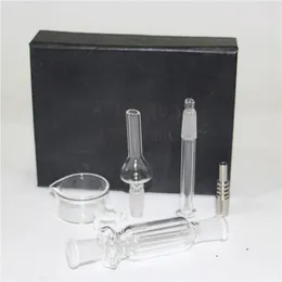 Kit tubo Nector Consigli per fumare in vetro bong narghilè con tubi in vetro da 10 mm con piatto per unghie in quarzo titanio
