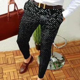 Men's Pants Men Slim Fit Print Zipper Button Trousers Suit Male Casual Fashion Long Mens Scrub With PocketsMen's Naom22